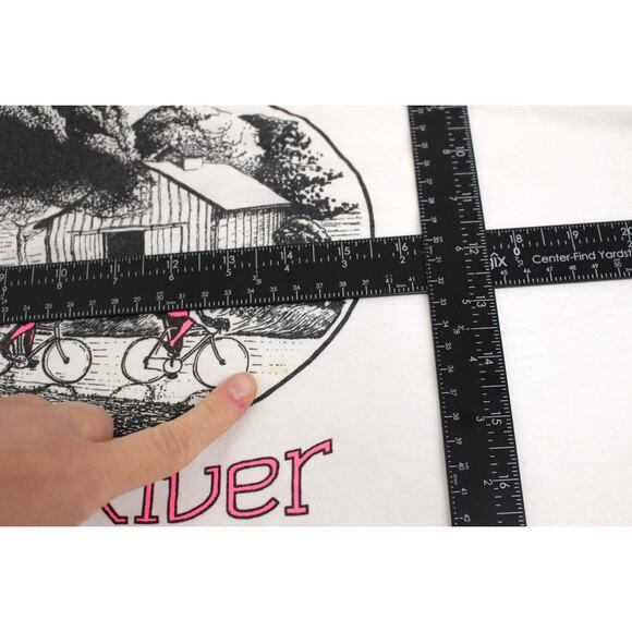 Vintage Ride Round The River Bicycling T Shirt XL - Picture 3 of 9